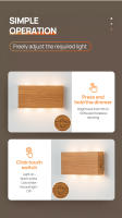Lámpara De Pared LED Portátil 6W Recargable Con Sensor De Toque Y Luz Nocturna Para Dormitorio Y Escaleras Tres Colores - details 2