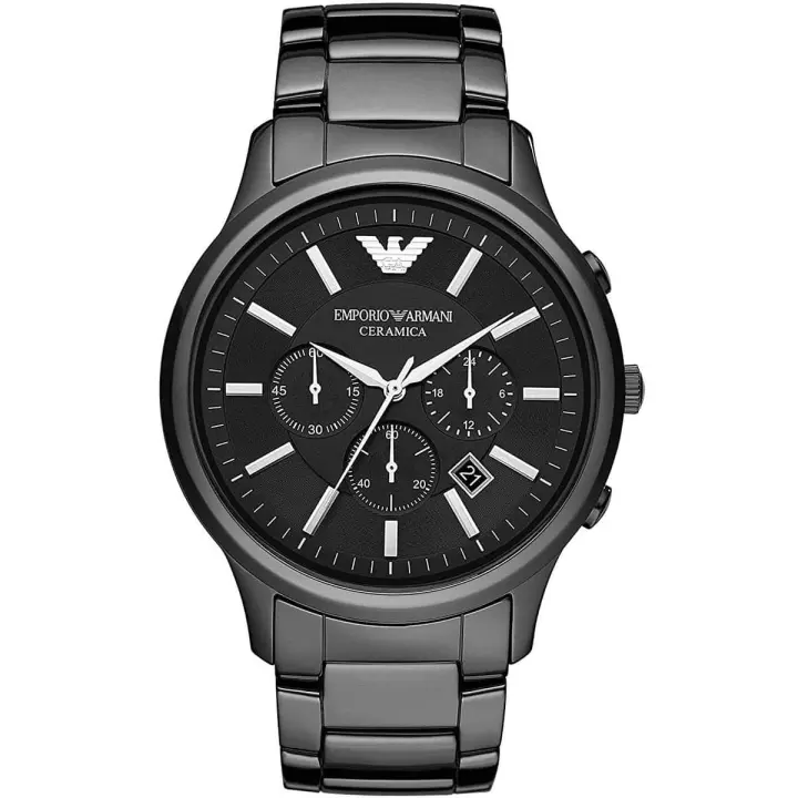 Emporio Armani Reloj hombre AR1452, con calendario, Incluye Caja Original, Diámetro: 43MM - 1