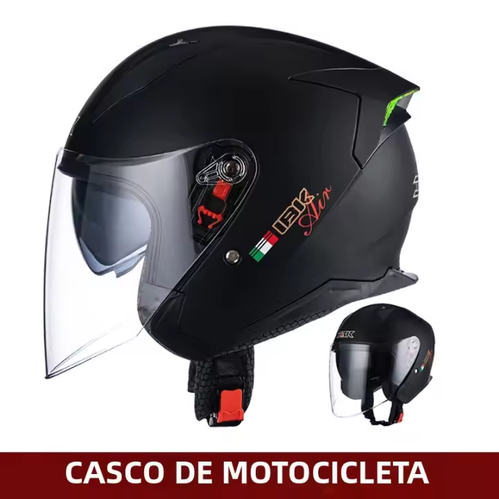 Casco De Motocicleta Estándar Nacional 3C Certificación Mitad Universal Para Hombres Y Mujeres Cuatro Estaciones Doble Lente Para Coche Eléctrico - 1