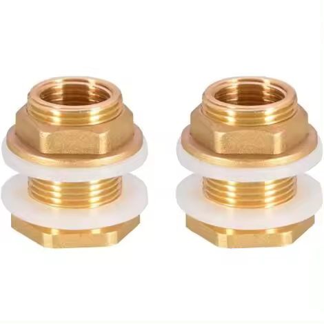 Adaptador de tubería de agua para tanque de agua de latón DN20 3/4, 2 unidades, grifo, cubo de lluvia, conector de tanque de latón para grifo, cubo de lluvia, tanque de agua - 1