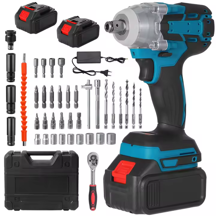 Llave de impacto eléctrica 380N.m, destornillador sin escobillas, 1/2 pulgadas, Compatible con batería Makita de 18V, herramientas eléctricas， - 1