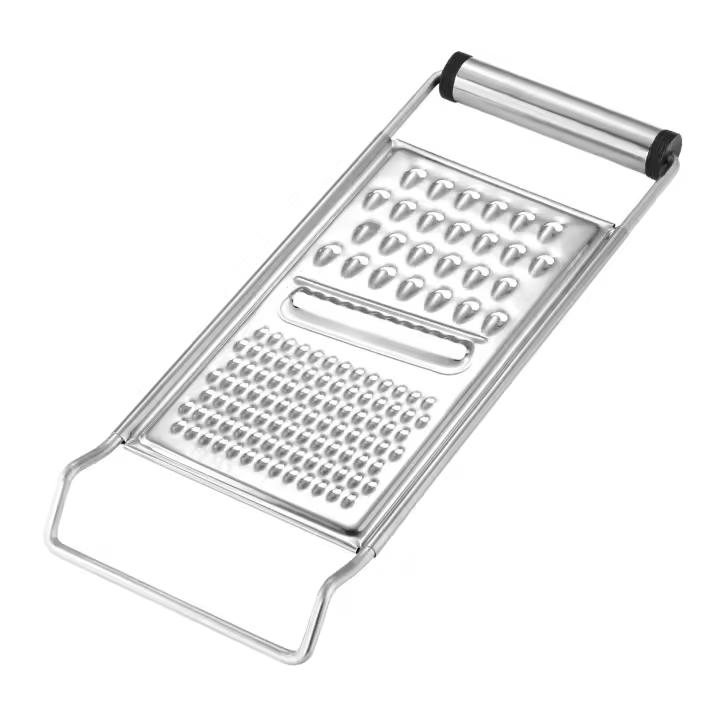 DESEOS Rallador Multiuso de Acero Inoxidable 28 cm x 11 cm - Ideal para Queso, Verduras y Más | Manual | Mango ergonomico - 1