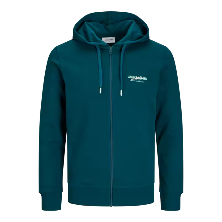 Jack & Jones Hombre Sudadera con Capucha y cierre cremallera Mod JJALVIS logo estampado Moda Casual Informal REF 256847 - 1