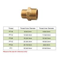 Adaptador De Conector Rápido De Tubo Hexagonal De Latón 1/8 1/4 3/8 1/2 3/4 1 Hombre a Hombre Hilo Agua Aceite Gas Conector - details 1