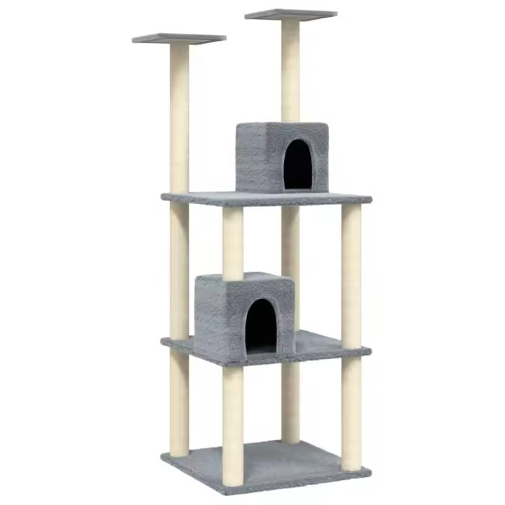 Rascador para Gatos with postes de ISAL gris Claro 141 cm - 1