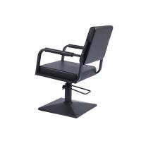 Silla de peluquería Negra con Base Cuadrada y Bomba hidráulica en Negro - details 1