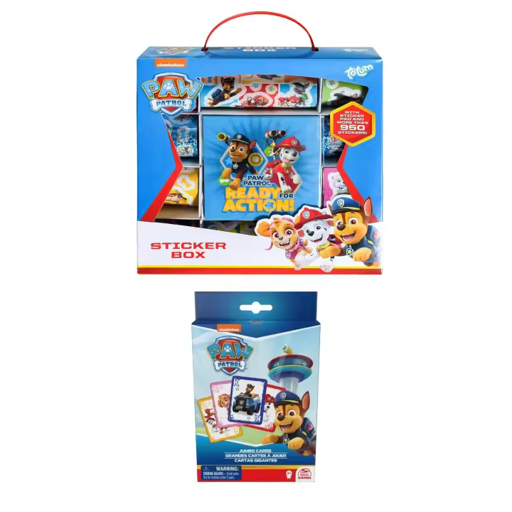 PACK LA PATRULLA CANINA 2 UNIDADES - PACK PAW PATROL - Incluye: Colección de 500 Pegatinas + 54 Cartas Gigantes - Mayores de 3 años - Spin Master - 1
