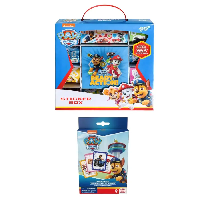 PACK LA PATRULLA CANINA 2 UNIDADES - PACK PAW PATROL - Incluye: Colección de 500 Pegatinas + 54 Cartas Gigantes - Mayores de 3 años - Spin Master - 1