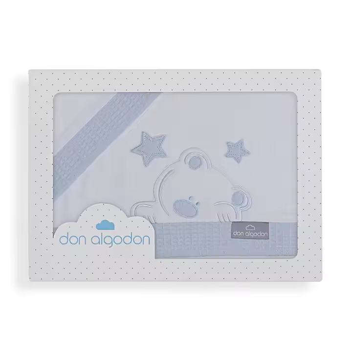 Don Algodón TRIPTICO MINICUNA TELA 100% ALG. VIGGO BLANCO-AZUL DON ALGODON - 1
