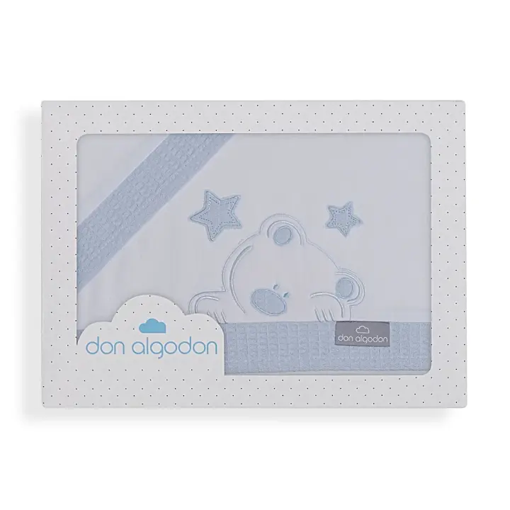 Don Algodón TRIPTICO MINICUNA TELA 100% ALG. VIGGO BLANCO-AZUL DON ALGODON - 1