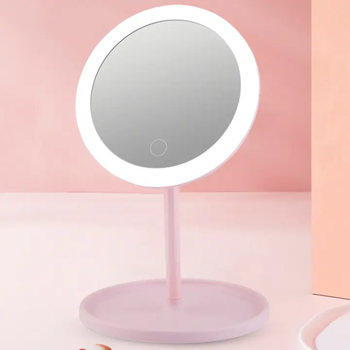 Espejo De Maquillaje LED Con Funciones De Rotación Y Memoria Iluminación Dimmable USB Para Belleza Y Estética - 1