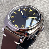 Reloj Automático Tandorio 42mm NH35A 20bar Dial Negro Calífornia Cristal De Zafiro Corona Ajustable Cuarzo Polido Cuero Negro - details 9