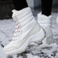 Botas De Mujer Impermeables Con Plataforma Para Invierno 2023 Botas De Tobillo Con Peluche Aislante Botas De Nieve Para Exterior - details 3