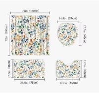 Juego de Cortina de Ducha y Tapete de Baño de 4 piezas, antibacterian, impermeable, antimoho, estampado de Ramas coloridas, 72 "x 72 - details 2