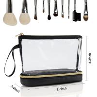 Bolsa de cosméticos transparente, multifuncional, de gran capacidad, de PVC, para guardar cosméticos, portátil, de viaje, con separación de ropa seca y húmeda. - details 2
