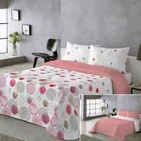Colcha Doble Cara Primavera Verano Rosa - Lunares y Sólido | Tallas Cama 90, 105(1 Funda) y Cama 135 150(2 Fundas) |  Termosellado Industrial | Incluye Fundas de Almohada  | Termosellada No hace bolitas y Fácil Planchado - details 0