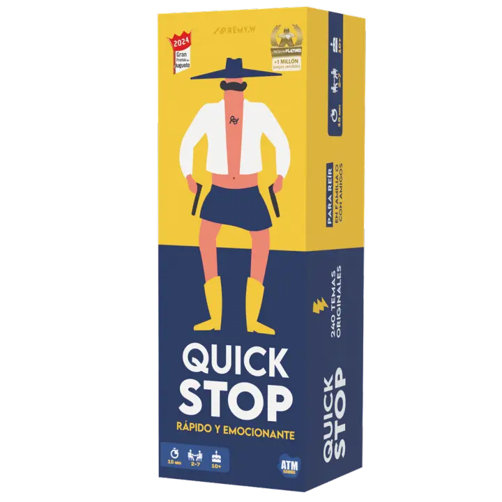 Asmodee - Quick Stop Juego de Mesa - Juego de Mesa Dinámico para Familia y Amigos - Gran Premio del Juguete 2024 - Creatividad y Rapidez - A Partir de 10 Años - Juego De 2 a 7 Jugadores - Juego en Español - 1