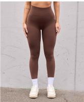 Pantalones Deportivos De Cintura Alta Sin Costuras Con Levantamiento De Glúteos En Parche De Melocotón V-Fold Para Mujer - details 1