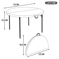 Mesa redonda plegable Lifetime Ø122x74 cm - details 7
