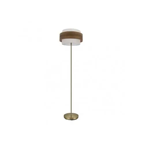 FABRILAMP Lámpara de Pie Myriam 1xe27 Cuero/Madera Oscura - Diseño Elegante - 1