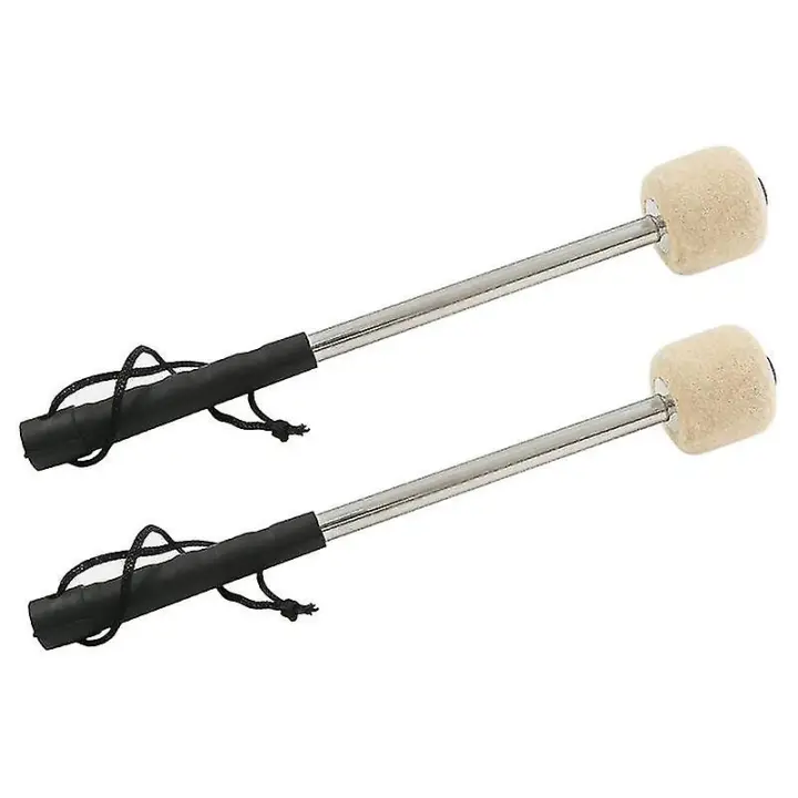 mazos de tambor de acero de 12,5 pulgadas, baquetas de fieltro con mango de acero inoxidable, mazos de tambor antideslizantes - 1