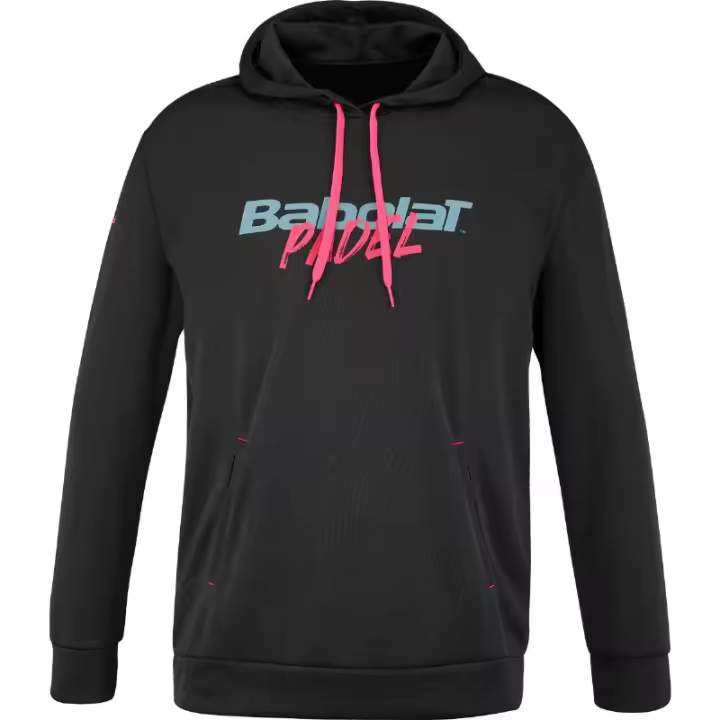 Sudadera Babolat Padel Hood Negro Rosa - 1