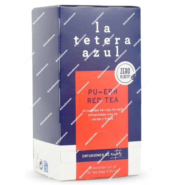 La Tetera Azul Pu-erh Red Tea 30 Bolsitas | Té Rojo de Autor Premium Tradicional de Sabor Robusto y Terroso - 1