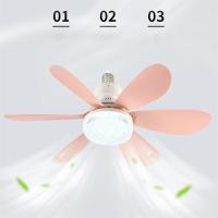 Lámpara de ventilador de techo E27 LED 40W, Enchufe Lámpara de ventilador de techo con control remoto para atenuación, adecuada para sala de estar, estudio, uso doméstico, 85-265V - details 4