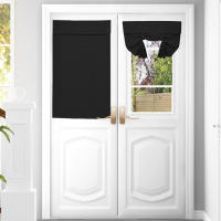Cortinas De Puerta Negras Aislantes Térmicas Con Encaje Cortinas Modernas De Ventana Para Puerta Francesa Panel Corto Autoadhesivo - details 22