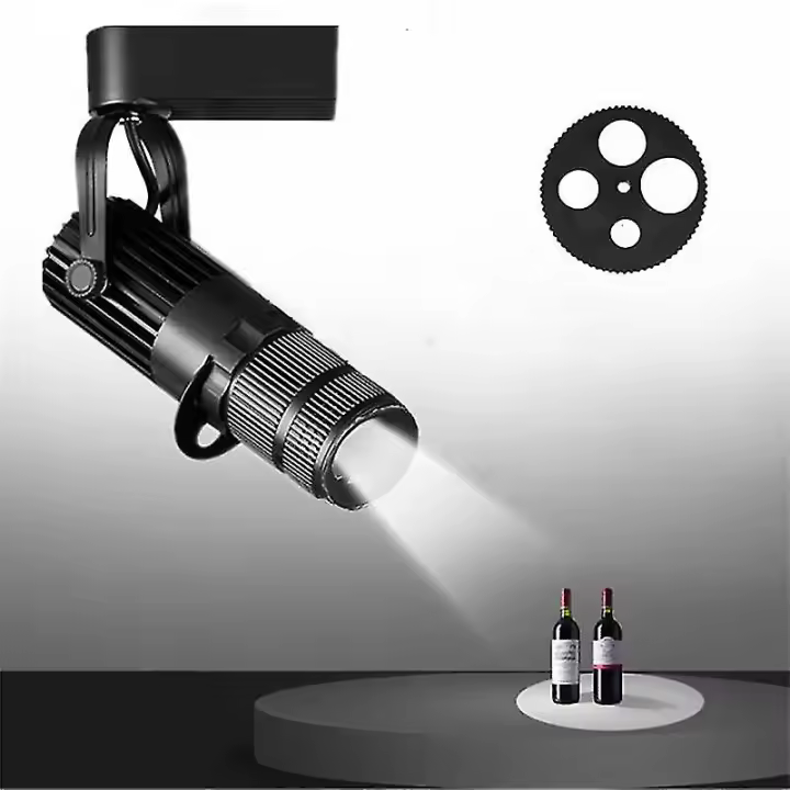 Theater Stage Zoom Spotlights, Led Focus Logo Projector Track Lights,industrial Gobo Lights For Company Restaurant Store Wedding - 1