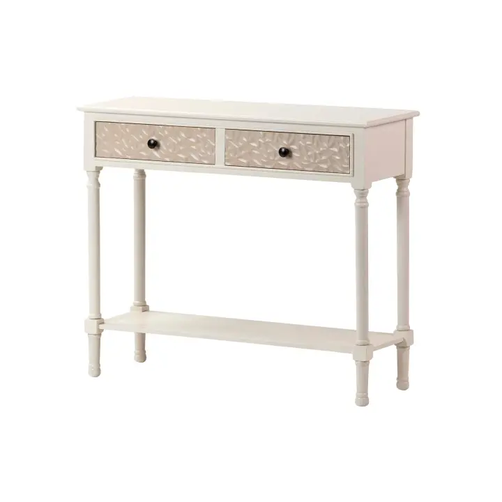 Adda Home Consola Mdf Pino Blanco Marron 90x30x75 Cm - Entrada Casa Salón Dormitorio - 1