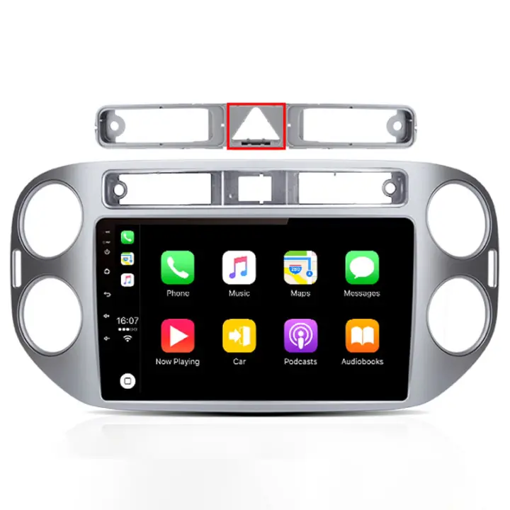 AWESAFE inalámbrico CarPlay Android Auto Radio para VW Volkswagen Tiguan 2006 2007 2008 2009 2010 2011 2012 2013 2014 2015 2016 coche reproductor multimedia GPS 2 din autoradio volante controles RDS Bluetooth - 1