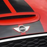 Banner - Emblema Adhesivo para capo o maletero compatible con mini plateado