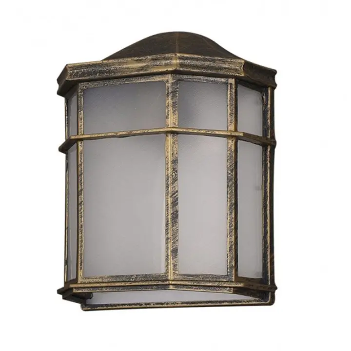 FABRILAMP Aplique Exterior Aluminio Bellatrix 1xe27 Negro/Oro 25x11x19,5 Cm IP44 - Faroles - 1
