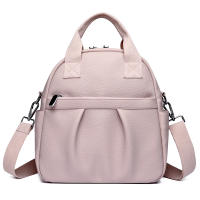 Mochila versátil para mujer, nueva mochila de estudiante de cuero suave de PU, impermeable, de color sólido, sencilla, de gran capacidad. - details 2