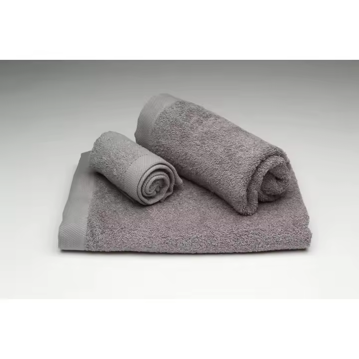 Juego de 3 toallas Burrito Blanco, rizo algodón 100%, 500 gr/m². Colores blanco, azul, gris, piedra, beige y beige medio. Contiene: 1 toalla de maquillaje + 1 toalla de manos + 1 toalla de baño. Cenefa Jacquard. Textil baño de calidad Burrito Blanco. - 1