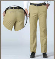 Pantalones Casuales Para Hombre 100% Algodón Verano Delgados Clásicos Otoño Gruesos Negocios Moda Cómodos Elásticos Rectos Talla Alta Bolsillos - details 2