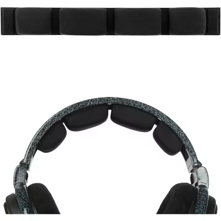 Almohadilla de tela para diadema compatible con auriculares Sennheiser HD600, HD580, HD650 y HD660 S. Repuesto de diadema/almohadilla de repuesto (negro). - 1