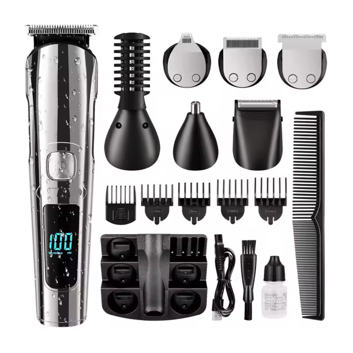 Beard Trimmer for Men, Hair Trimmer,  Mustache Body Nose Ear Facial Cutting Shaver, USB Rechargeable - 1