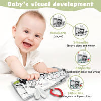 Libro De Tela Para Bebés Juguete De Desarrollo Temprano Montessori Actividad Sensorial Blanco Y Negro Para Niños De 0 a 12 Meses Regalos Para Bebés - details 1