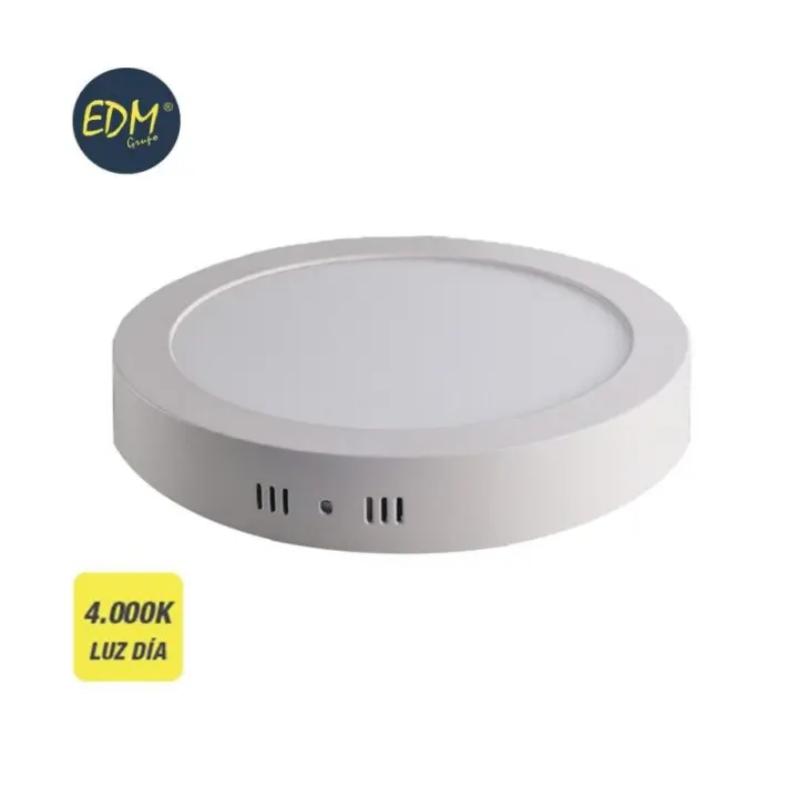 Downlight led superficie redondo 20w 1500lm 4000k luz día blanco ø22x3.5cm EDM - 1