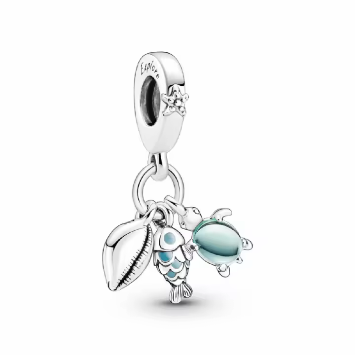 Charm colgante Pandora Triple Pez, Tortuga Marina y Concha - 1
