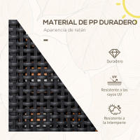 Outsunny Lámpara de Pie de Ratán Sintético Linterna Solar con Luces LED Control Automático para Decoración en Interiores y Exteriores 15,5x15,5x47 cm Negro - details 3
