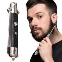 Peine De Bolsillo Automático Para Hombres Con Cuchilla De Ablación Botón De Encendido Portátil Y Duradero Herramienta De Peluquería - details 2