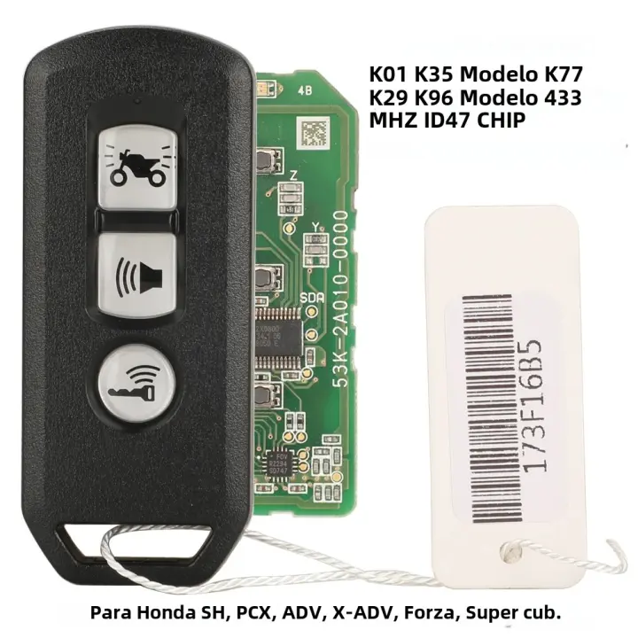 Llave Inalámbrica Jingyuqin K01 K35 K77 K29 K96 Para Motocicleta Honda X-ADV SH Forza PCX Híbrido 433MHZ ID47 Chip 3 Botones - 1