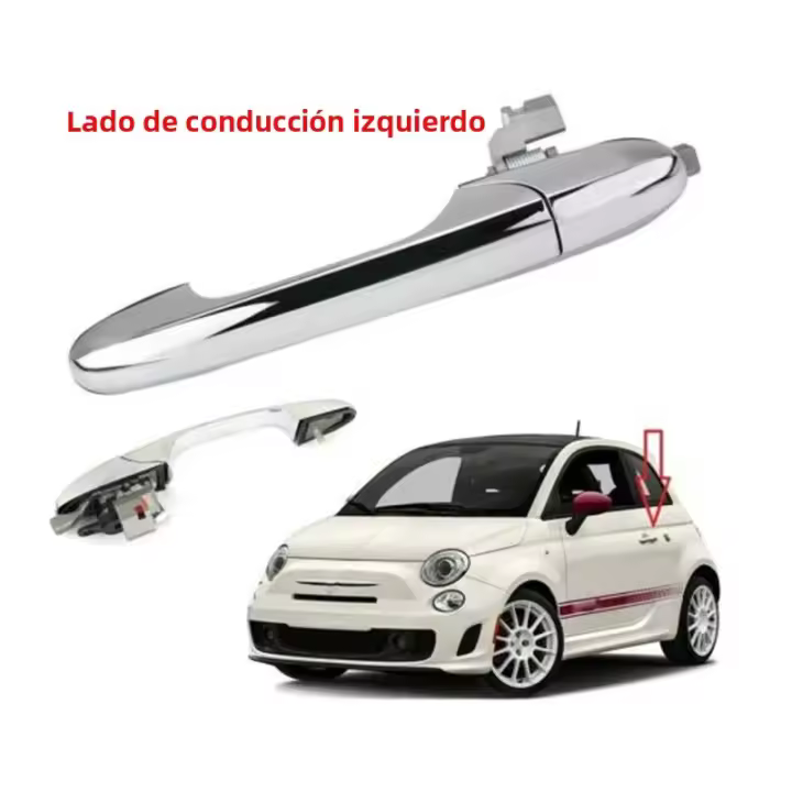 Manija De Puerta Externa Cromada Para Fiat 500 2007-2020 Izquierda O Derecha Parte Exterior 735592026 735592012 - 1