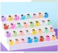 50Pcs Pato Miniatura Luminosa Con Gafas De Resina Para Decoración DIY De Hogar Y Micro Paisaje Figuras De Animales Estilo Pastoral - details 0