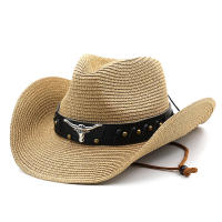 Sombrero De Vaquero Para Mujer Y Hombre Con Pico Ancho Protección Solar Moda De Paja Forma Cattleman Ajustable Sombrero Occidental Para Performance - details 3