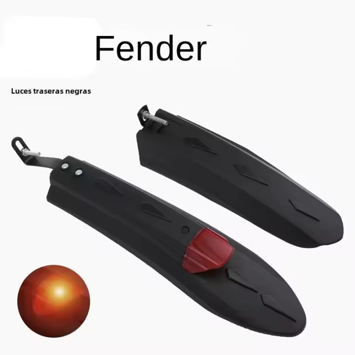 Par De Faros Traseros Y Guardabarros Universales Para Bicicleta De Montaña Y Carretera Protección De Barro Para Ruedas Y Cola MTB Ciclismo - 1