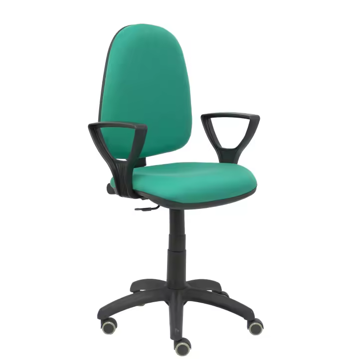 Piqueras Y Crespo Silla de Oficina Ergonómica con Respaldo y Asiento Tapizados en Tejido BALI Verde Esmeralda - 1